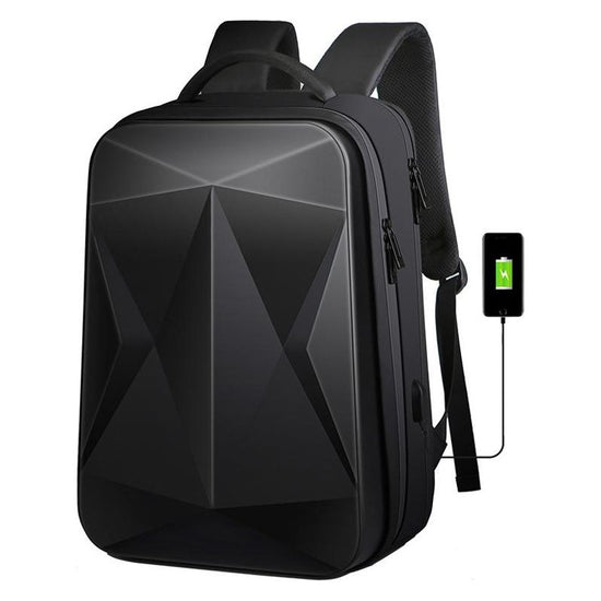 Waterproof Laptop Backpack With Usb Port - Large Capacity - Black