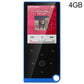 2.4 Inch Touch Mp4 / Mp3 Player 4Gb Memory E Book / Alarm / Timer No Bluetooth - Blue