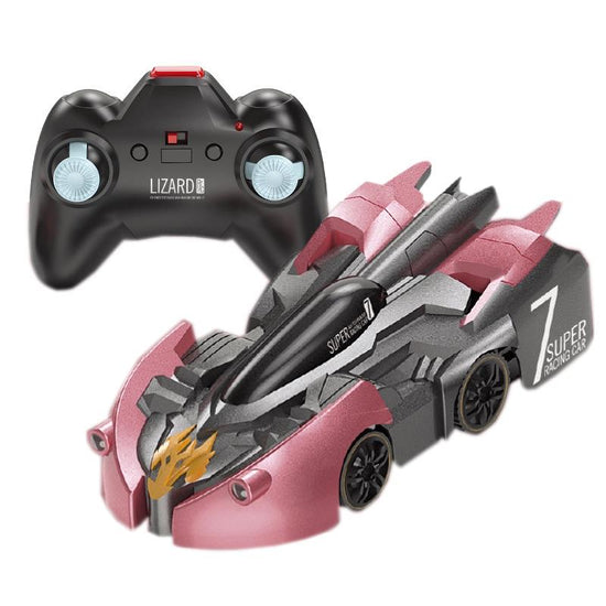 Electric Remote Control Wall Climbing Car for Kids - Mini Toy - Red Flame Handle Rc Edition