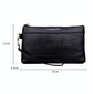 Large Capacity Casual Clutch Wallet with Zipper Closure - Brown