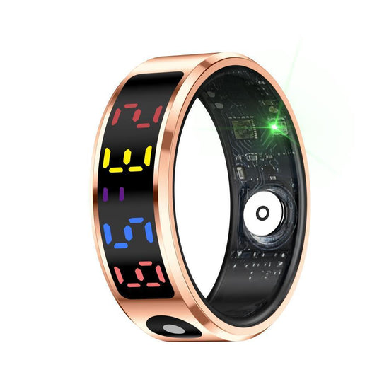 Smart Ring Heart Rate Blood Oxygen Sleep Sports Size 11 - Gold