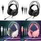 3.5Mm Luminous Game Headset For Desktop - Pink