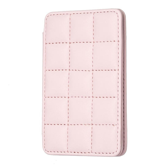 Grid Pattern Card Bag Sticker For Mobile Phones - Pink