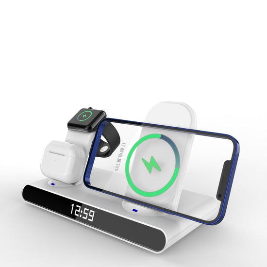 15W Wireless Fast Charge Stand With Clock And Folding Design