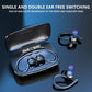 Led Bluetooth Earphones with Noise Reduction and Power Bank Function - Blue