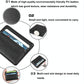Lychee Pattern Mini Card Holder Multi Card Slots Ultra Thin Coin Purse - Black