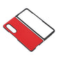 Fold 4 Cross Texture Pu Leather Case - Red