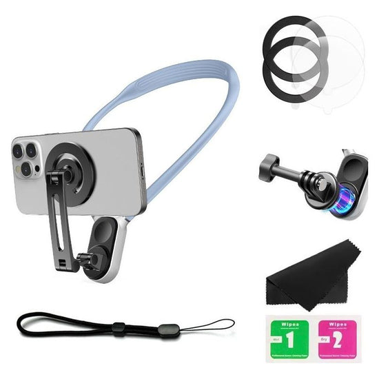 Versatile Magnetic Neck Holder For Phones And Action Cameras