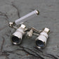 Chrome Double Cylinder Telescope with Handle - 3 x 25 Lady - Pearl White
