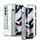 For Samsung Galaxy Z Fold4 5G Shockproof Magnetic Case With Pen Slots - Silver