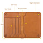 Cowhide Passport Wallet Multifunctional Card Holder Brown