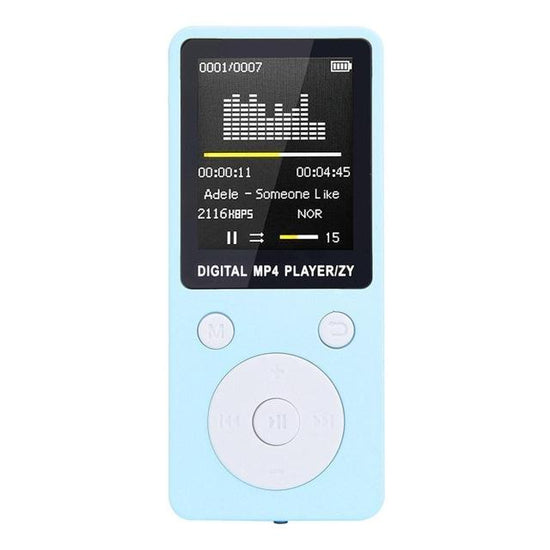 Portable Mp4 Music Player With Fm Radio & Recording Black - Blue No Memory