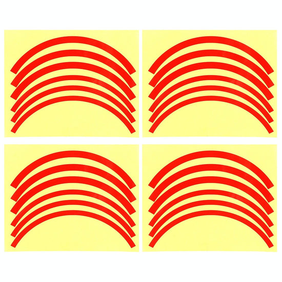 Blue Wheel Hub Sticker Set for Scooter / Bike / Electric Vehicle 2 Pcs - Red