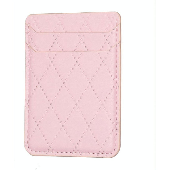 Diamond Lattice Card Bag Sticker For Mobile Phones - Pink