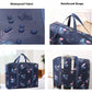 Waterproof Foldable Travel Bag - Compact & Durable - Navy Blue Flamingo