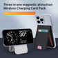3 In 1 Magnetic Wireless Charger With Card Holder And Phone Bracket - Beige