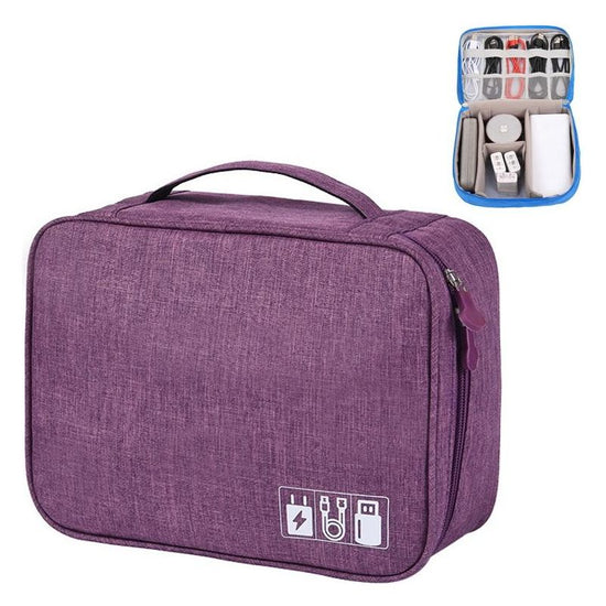 Versatile Cationic Digital Storage Bag For Data Cables - Purple