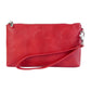 Retro Leather Clutch Bag With Zipper - 6 Inch - Dark Blue
