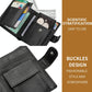 Men Vertical Coin Purse With Buckle And Zipper Card Holder And Driver License Protector - Brown
