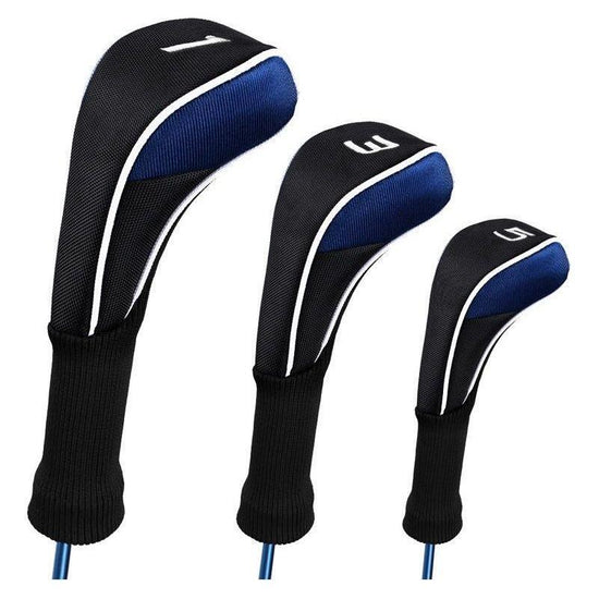 3-In-1 Golf Club Cover Set - No.1 No.3 No.5 - Black
