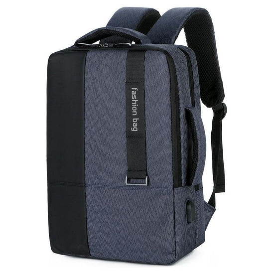 Large-Capacity Laptop Backpack With Usb Charging - Ideal For Business Commuters - Blue