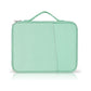 Leather Portable Bag With Cloth Texture - Green