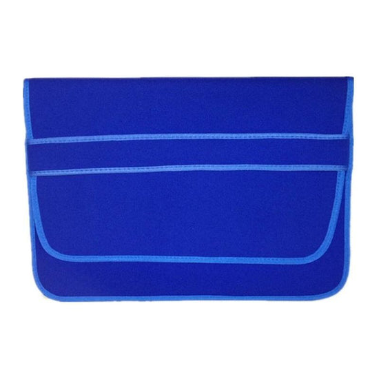 Horizontal Flap Clutch Bag With Neoprene Laptop Lining - Blue - 12 Inch