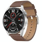 Smart Leather Watch With Colour Screen - Silver