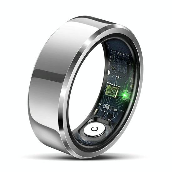 Smart Ring With Heart Rate Blood Oxygen And Sleep Monitoring - Size 9 - White