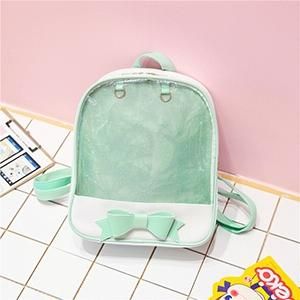 Mini Clear Kids Backpack With Bow - Perfect For School - Blue