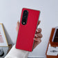 For Samsung Galaxy Z Fold4 5G Leather Phone Case - Nano Plating - Red