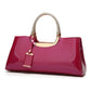 Patent Leather Shoulder Bag For Women - Glue Closure - Red