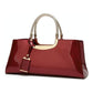 Patent Leather Shoulder Bag For Women - Glue Closure - Red