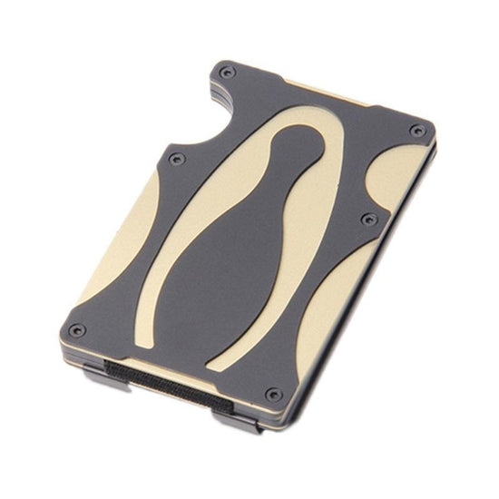 Rfid-blocking Metal Wallet - Secure & Compact - Gold