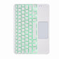 Bluetooth Keyboard Leather Case For Ipad 10.2 / Pro 10.5 - Touch Backlight Three-Fold Holder - Dark Night Green
