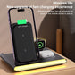 Foldable 15W Magnetic Wireless Charger With Ambient Light - Black