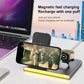 Foldable 15W Magnetic Wireless Charger With Ambient Light - Black