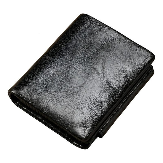 Multi-Functional Oil Wax Leather Rfid Wallet