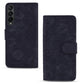 For Samsung Galaxy Z Fold4 5G Dual Fold Mandala Leather Case - Embossed Design - Black