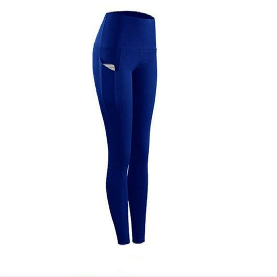 High Waist Slim Sports Leggings Women Tight Sportswear Size M - Blue