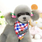 Cotton Plaid Dog Scarf Small And Medium-Sized Dog Saliva Towel - Size M 30-40Cm - Green