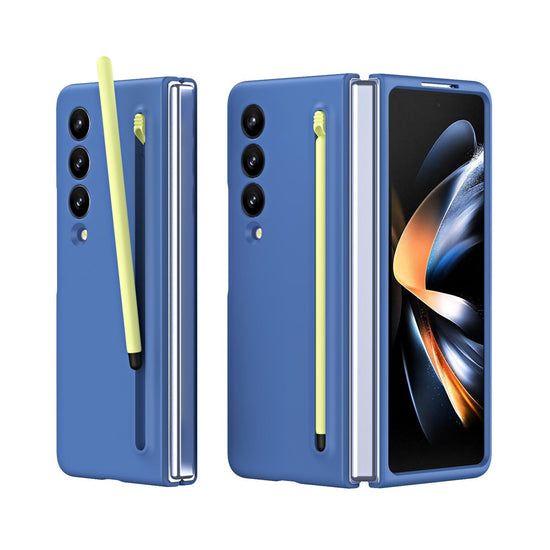 Enhanced Shockproof Phone Case for Samsung Galaxy z Fold 4 - Pen Design - Blue