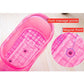 Portable Plastic Bubble Foot Bucket 16.5Cm Height Fits Size 42 Shoes - Rose Red