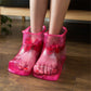 Portable Plastic Bubble Foot Bucket 16.5Cm Height Fits Size 42 Shoes - Rose Red