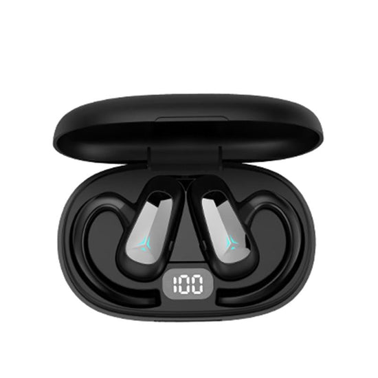 Digital Display Bluetooth Earphones - Bone Conduction Stereo - Red