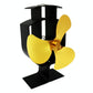 High-temp Metal Heat-powered Stove Fan - 3 Blades - Black