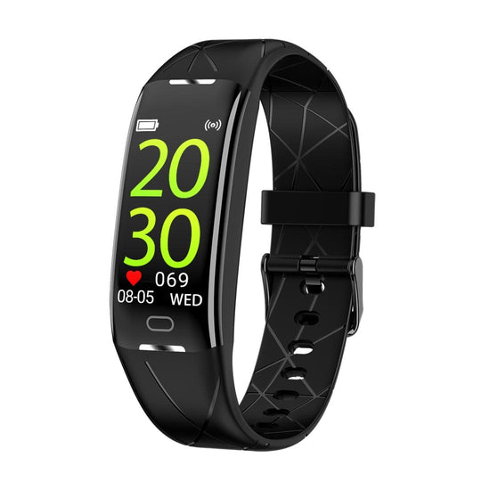 Smart Bracelet With Heart Rate Monitor And Call Reminder - Waterproof - Black