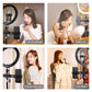10.2 Curved Rgbw Led Ring Light Kit with Tripod Dual Phone Brackets Remote and Clamp