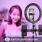 10.2 Curved Rgbw Led Ring Light Kit with Tripod Dual Phone Brackets Remote and Clamp