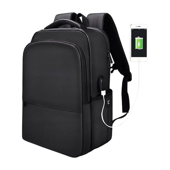 Waterproof Laptop Backpack With Usb Interface For 15 Laptops - Black